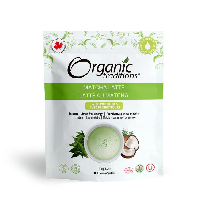 Organic Traditions Organic Matcha Latte with Probiotics (150g)